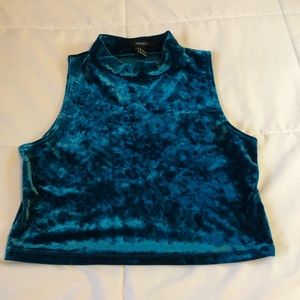 Blue velvet top